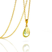 February Birthstone & Name Necklace : Green Amethyst