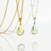 February Birthstone & Name Necklace : Green Amethyst