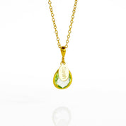 February Birthstone & Name Necklace : Green Amethyst