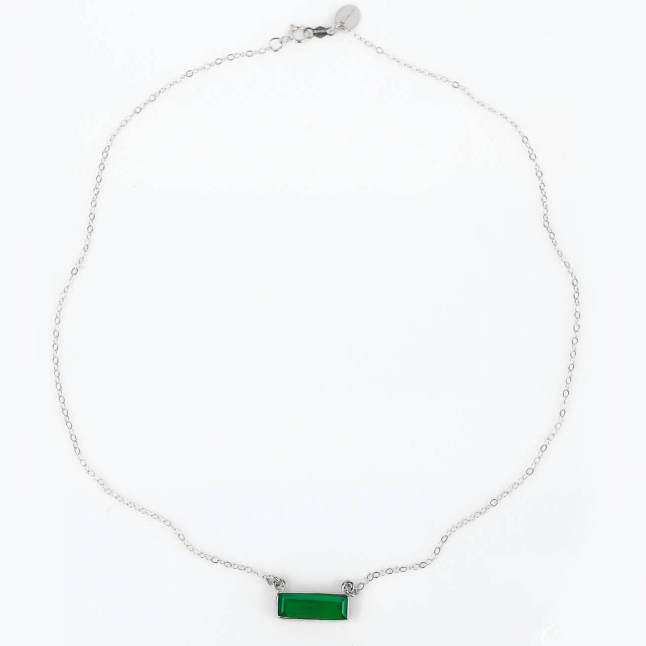 Green Onyx Bar Necklace : May Birthstone : Adira Series – Danique