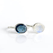 Set of Two Oval Rings : Kyanite and Moonstone
