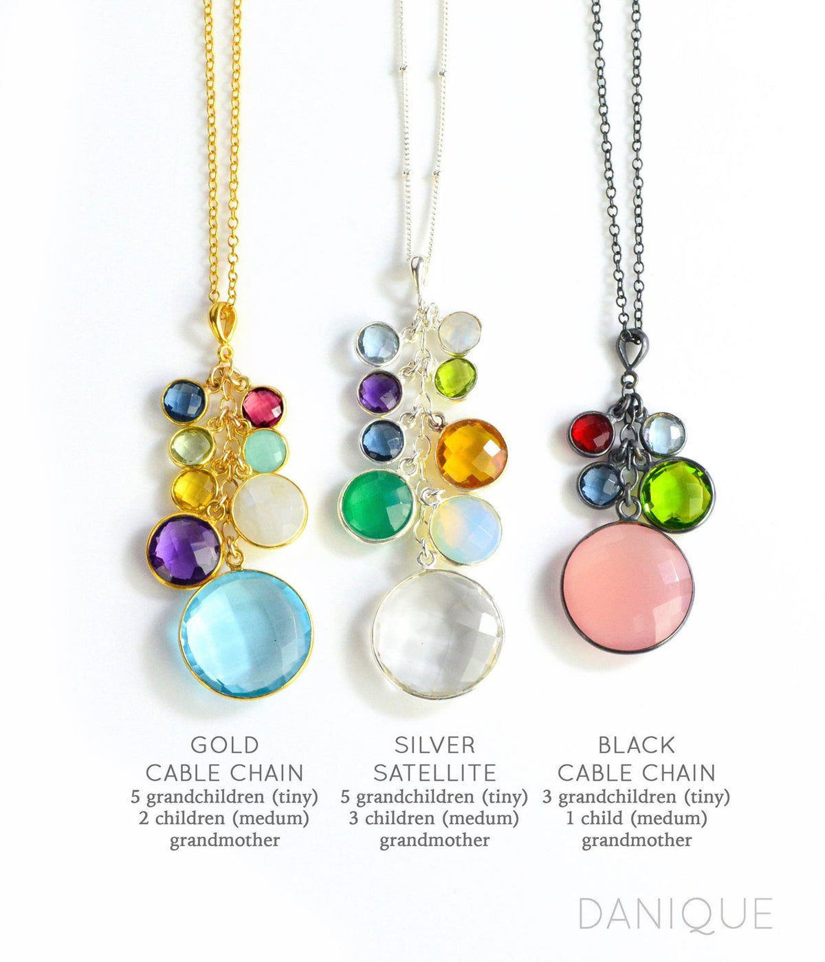 Personalized Grandma Necklace with Birthstones – Tracy Tayan Design