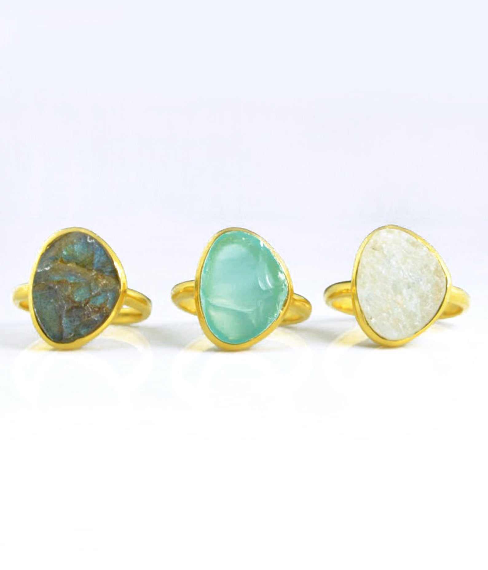 Rough Cut Labradorite Ring