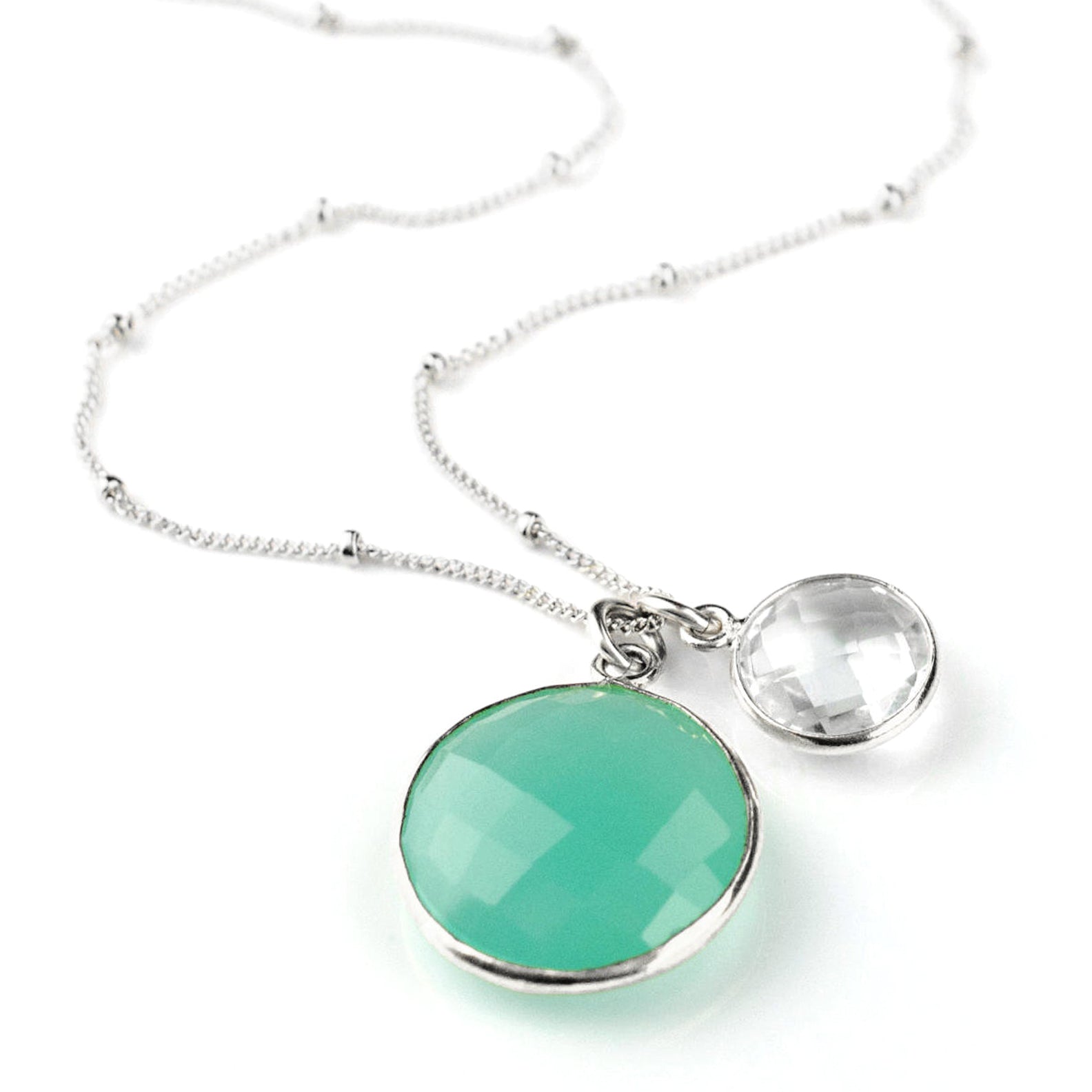 Mother & Child Round Multi-Stone Pendant Necklace