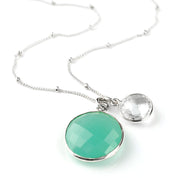 Mother & Child Round Multi-Stone Pendant Necklace