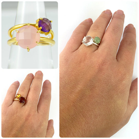 Mother Daughter Ring Set - Mothers Ring - Family Ring, Mothers Day Ring, birthstone ring gold, mom ring, stackable ring, Gift Idea for Mom