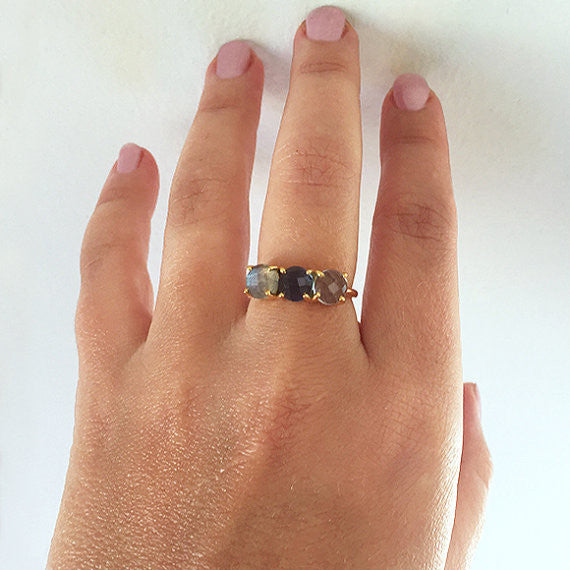 Personalized Mother's Ring with Three Birthstones