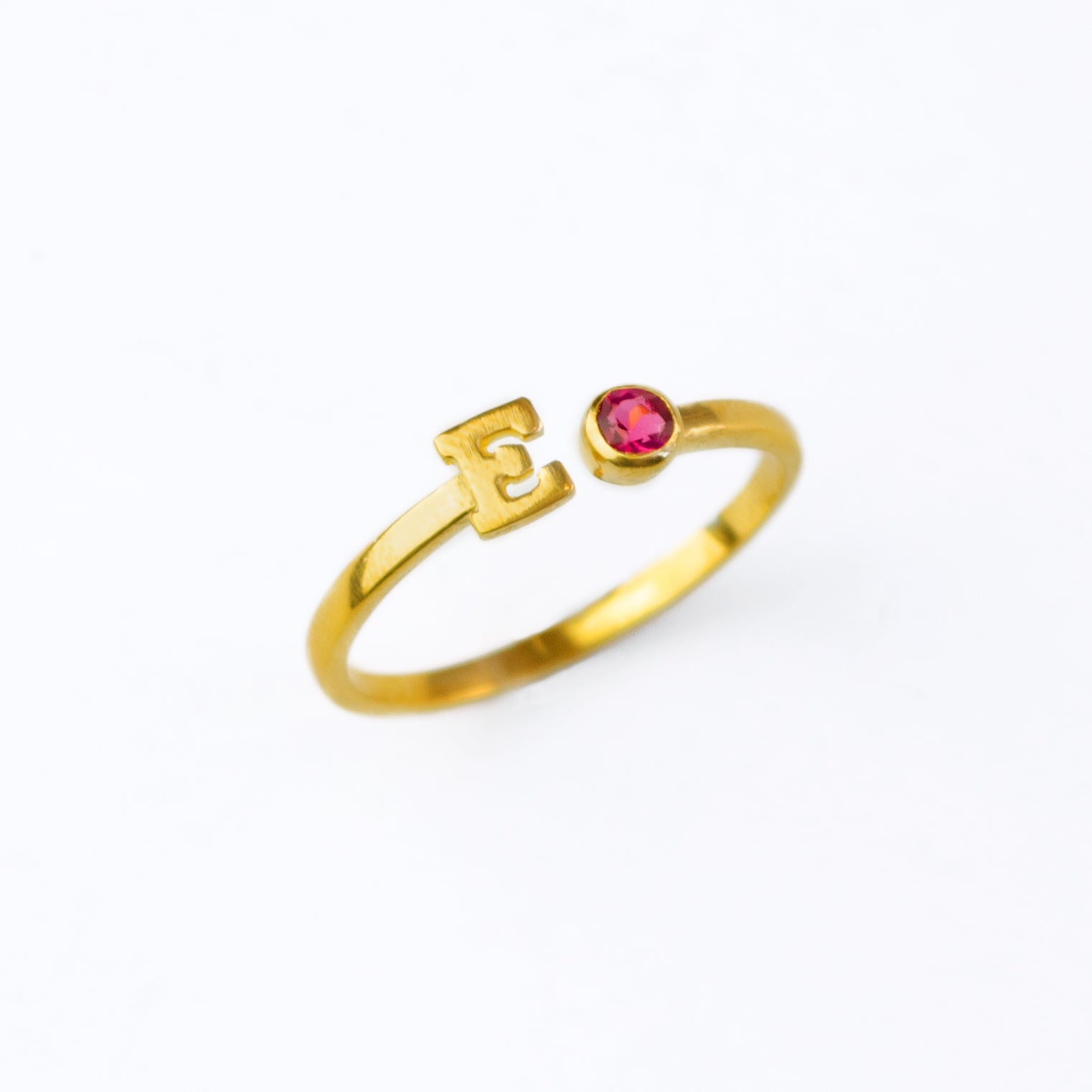 Custom initial hotsell birthstone ring