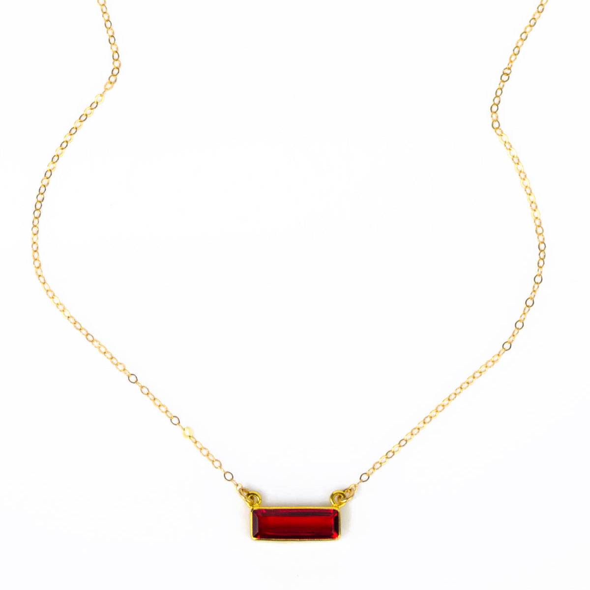 Garnet Bar Necklace January Birthstone Adira Series Danique