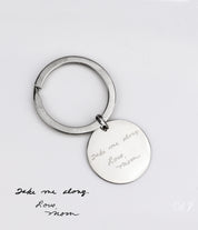 Personalized Monogram Round Circle Silver Keychain