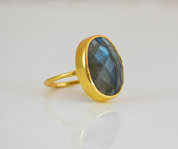 Labradorite Large Oval Ring