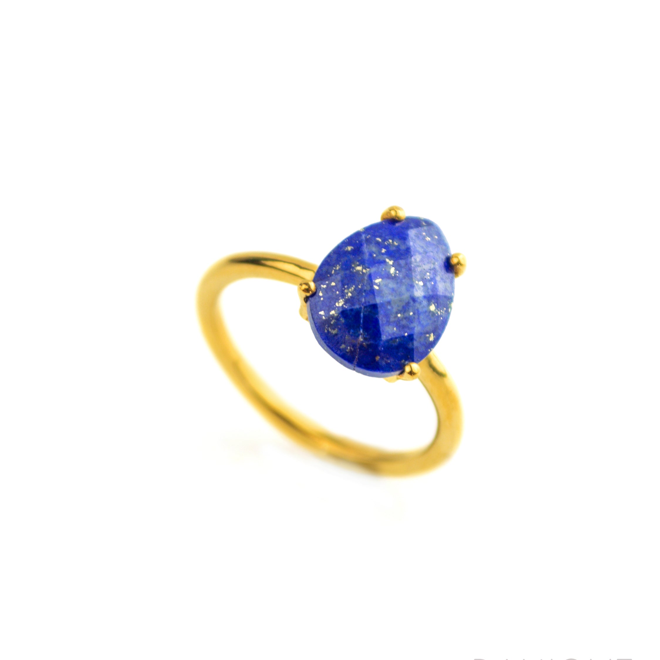 Lapis Lazuli Teardrop Prong Set Ring • September Birthstone
