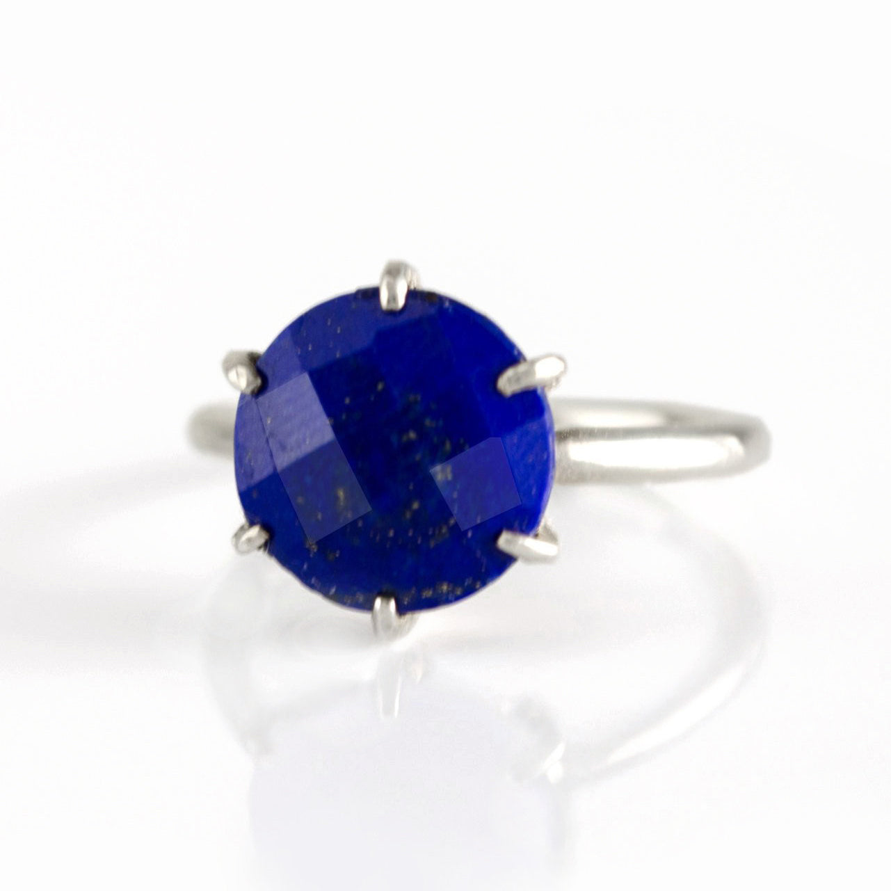 Lapis Lazuli Round Prong Set Ring : September Birthstone