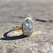 gold plated ring, gemstone jewelry, teardrop