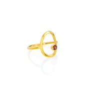 Open Oval Ring Gift for New Mom Garnet Birthstone