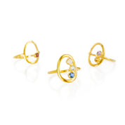 Custom Birthstone Open Oval Ring