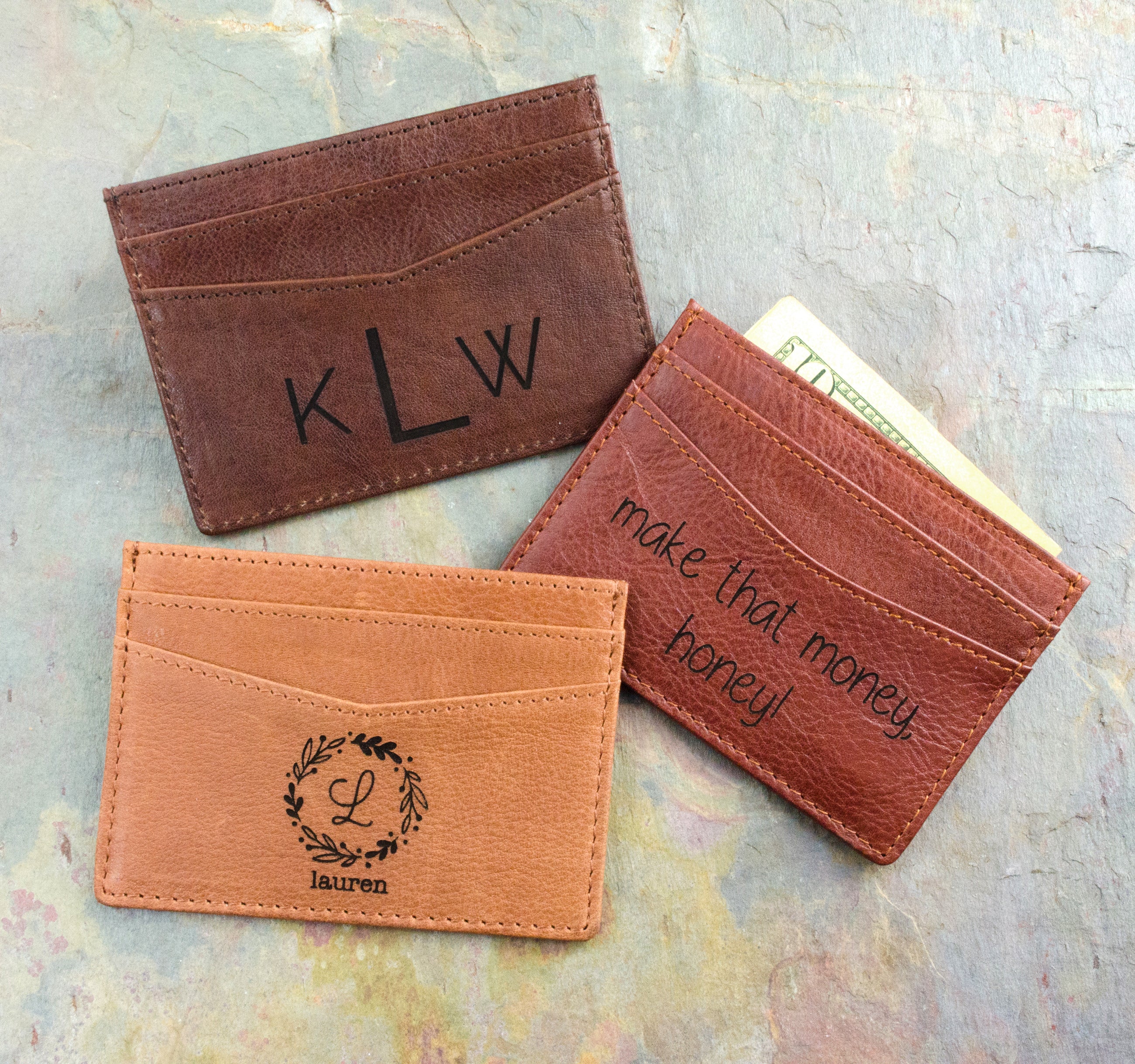 Personalized Leather Cardholder