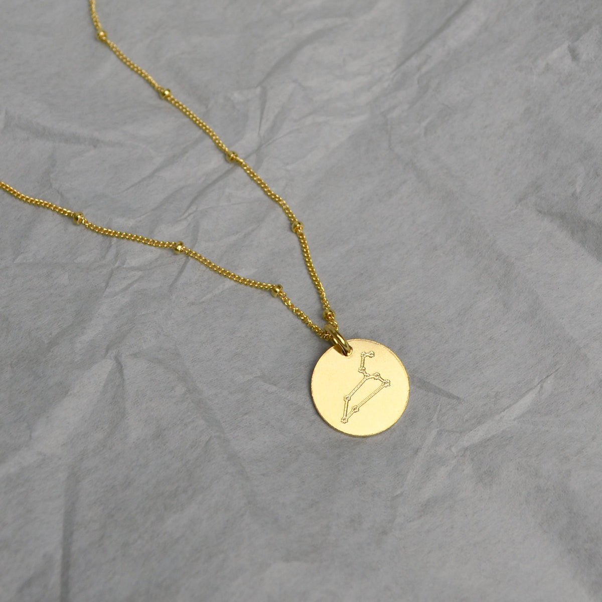 Leo Constellation Necklace with Monogram Engraving on Back