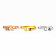 Custom Initial & Birthstone Ring