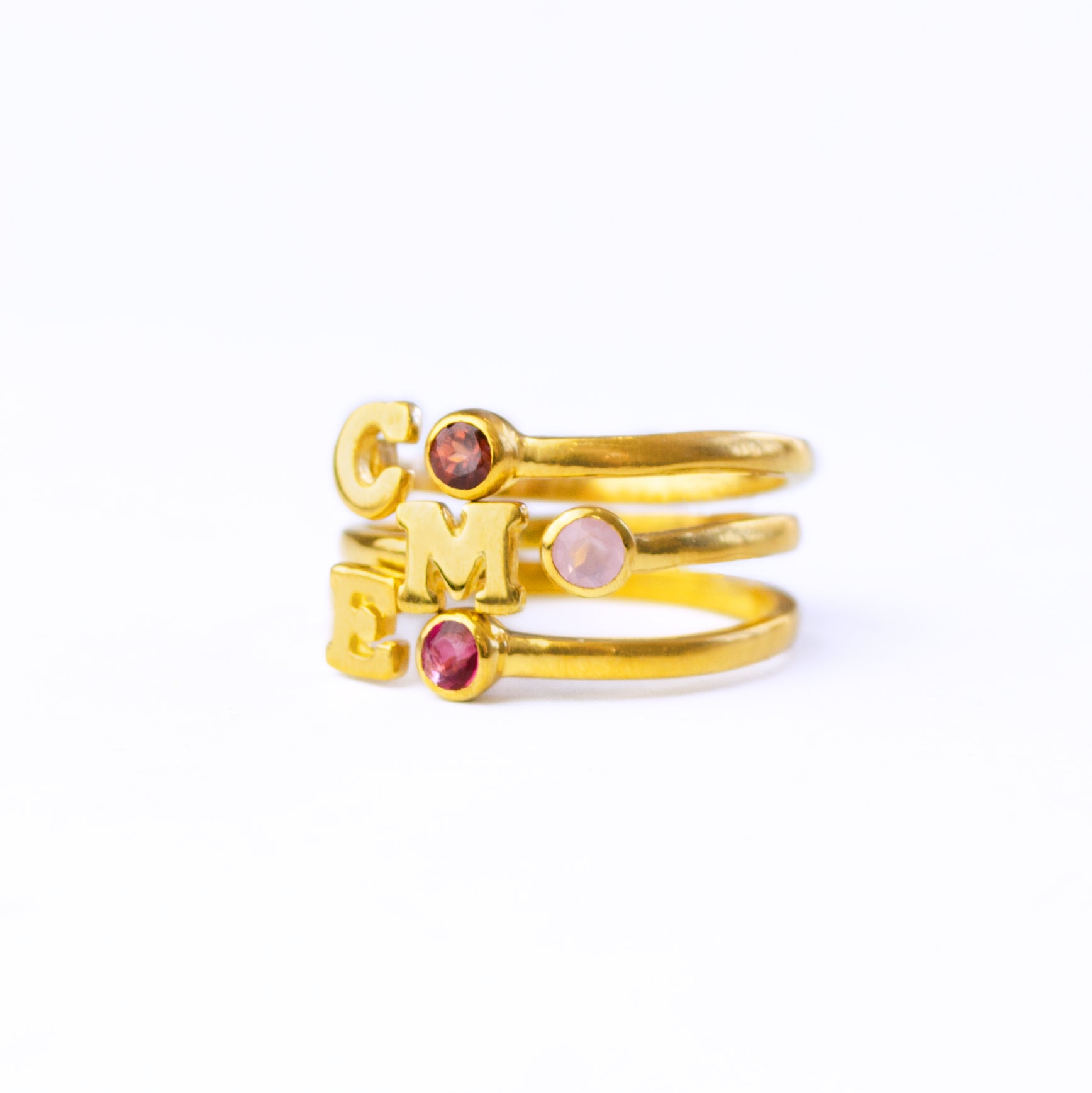 Custom Initial & Birthstone Ring