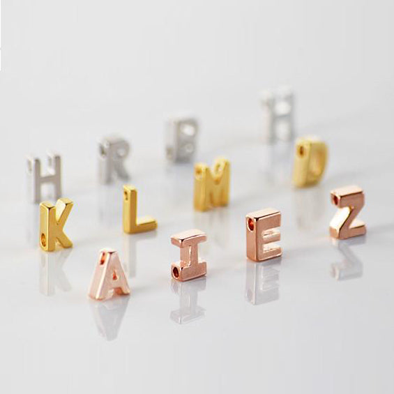 Add Letter Initial Charm to Any Bracelet or Necklace Silver / L