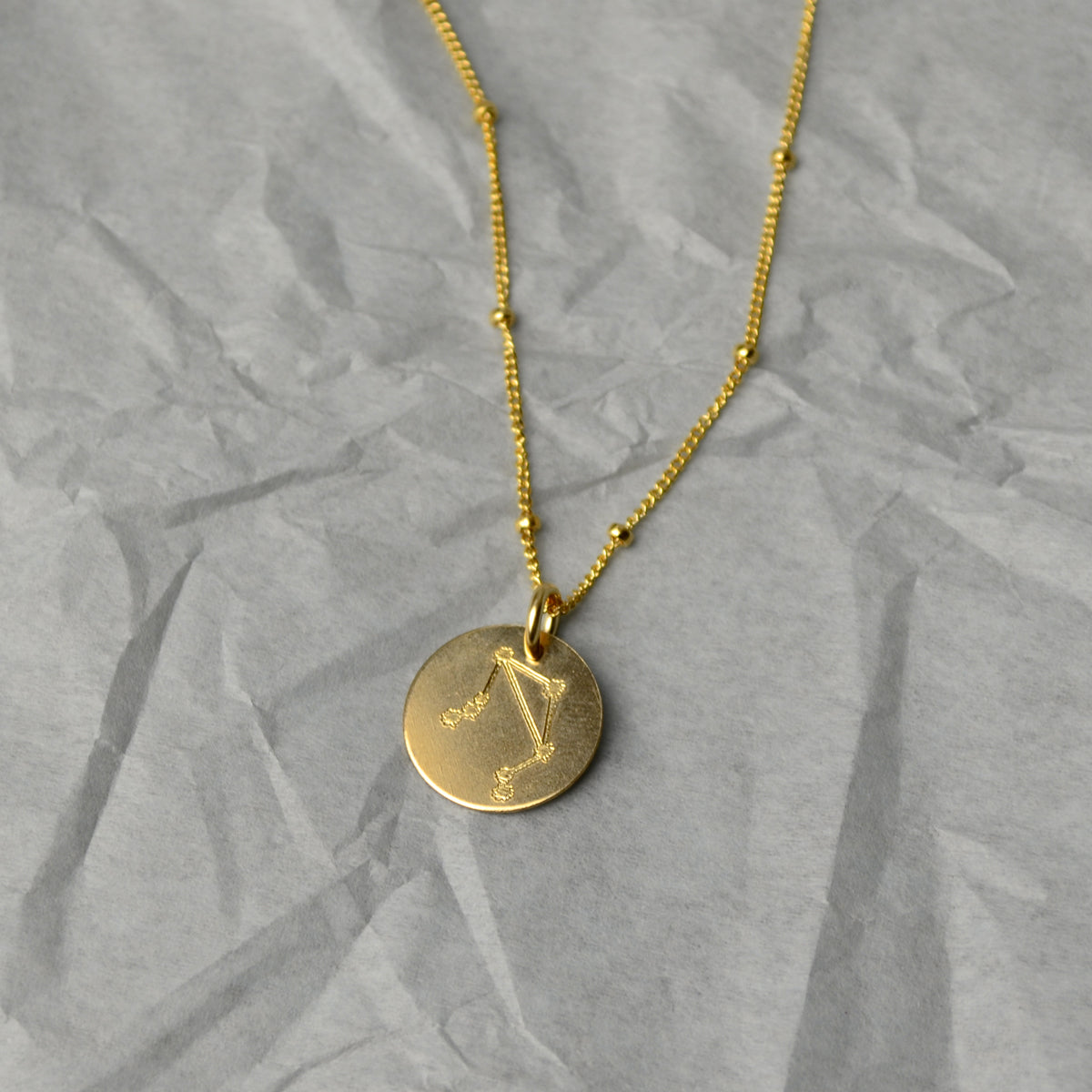 Libra Constellation Necklace with Monogram Engraving on Back