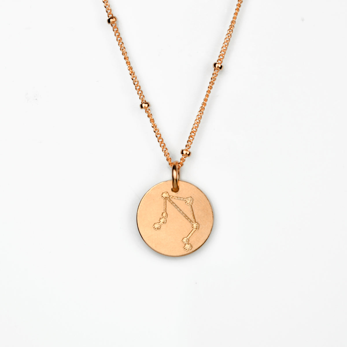 Libra Constellation Necklace with Monogram Engraving on Back