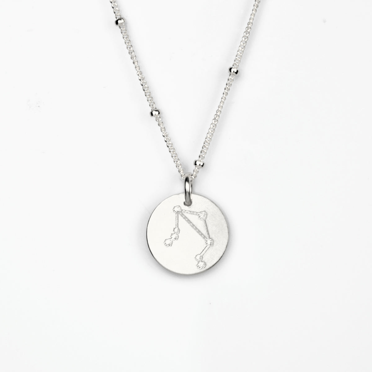Libra Constellation Necklace with Monogram Engraving on Back