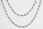 Rainbow Moonstone long  station necklace - June Birthstone