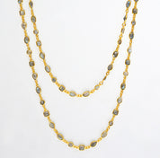 Clear Quartz long station necklace - April Birthstone