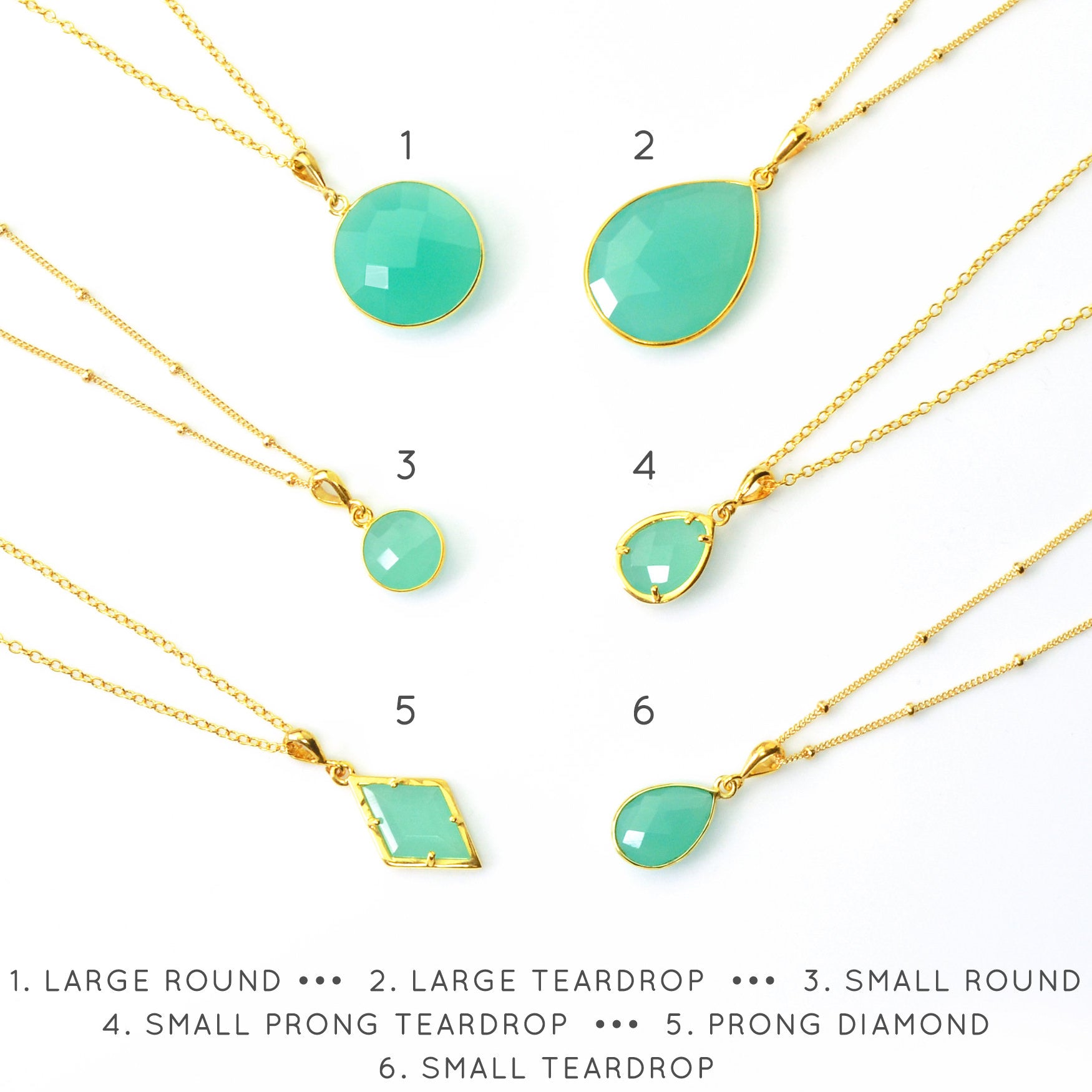 Aqua Chalcedony Necklace : March Birthstone