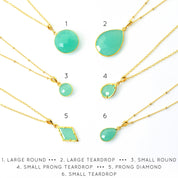 Aqua Chalcedony Necklace : March Birthstone