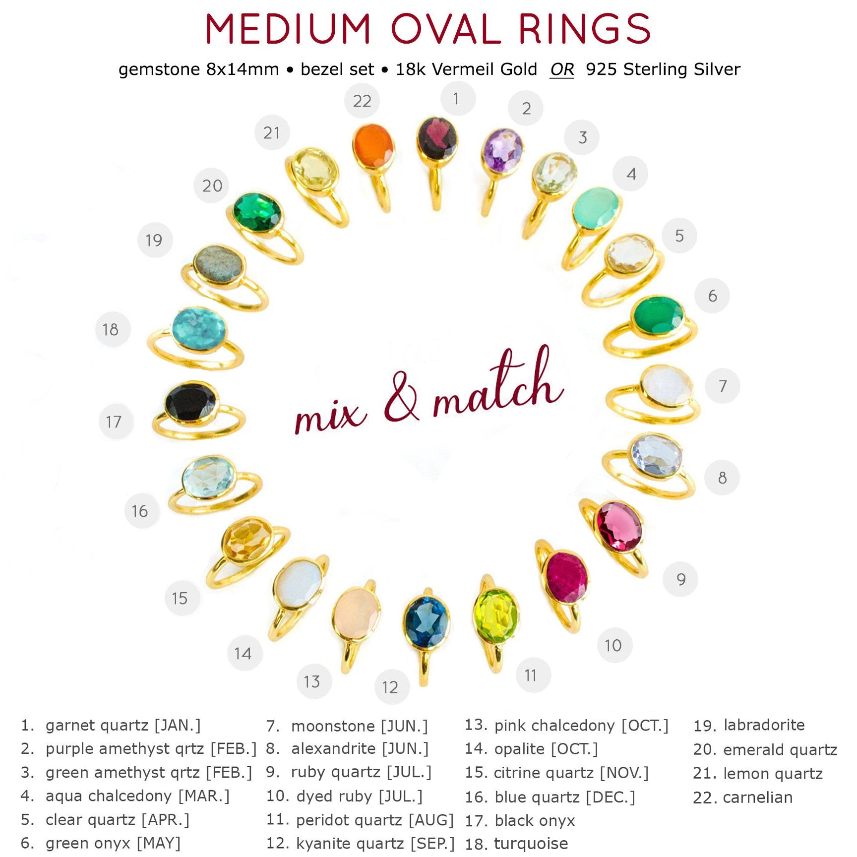 Oval Rainbow Moonstone Ring : June Birthstone