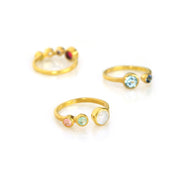 Multi Birthstone Adjustable Ring - Mom of Two Kids