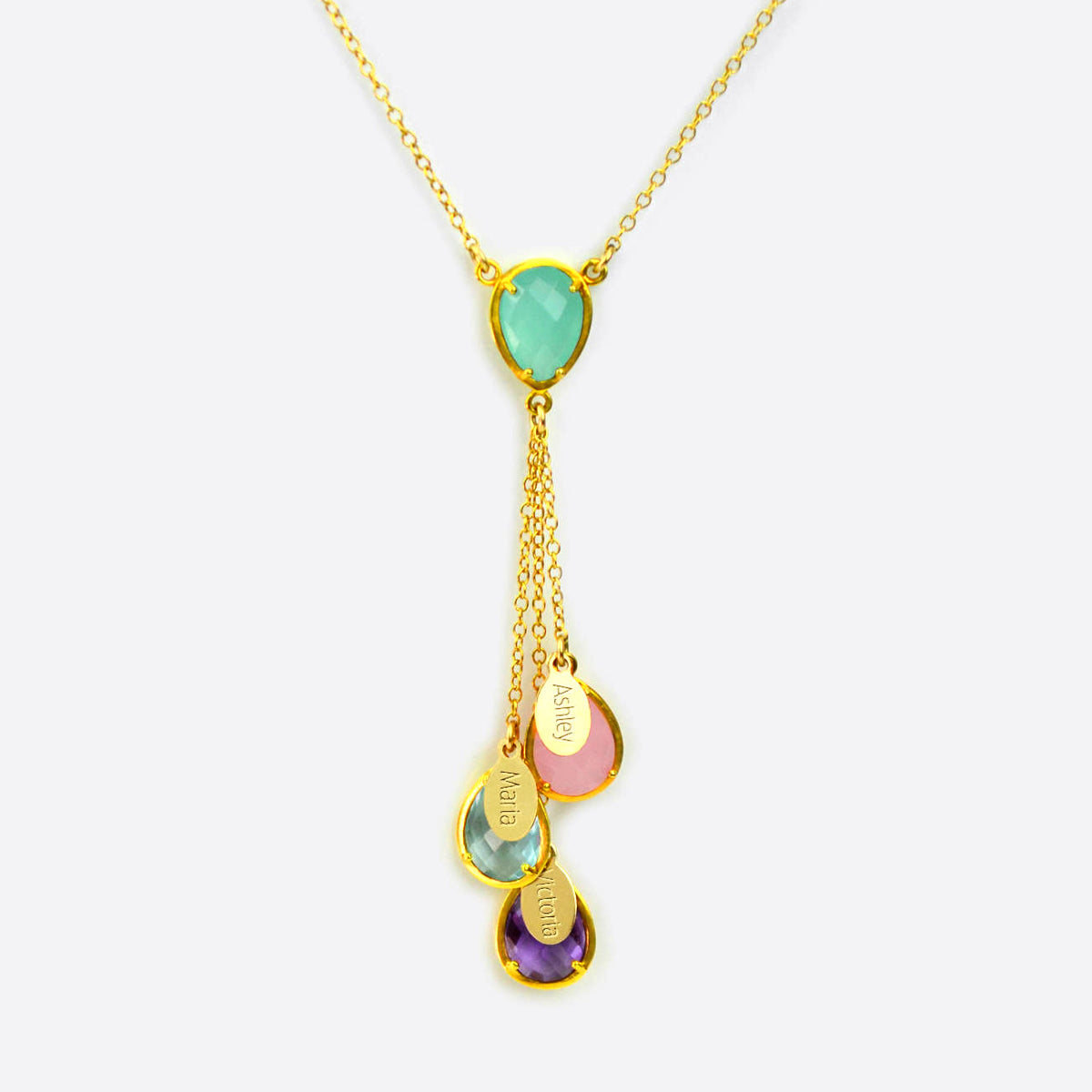 3D Birthstone Name Necklace for Mom [2-6 Names] | FARUZO