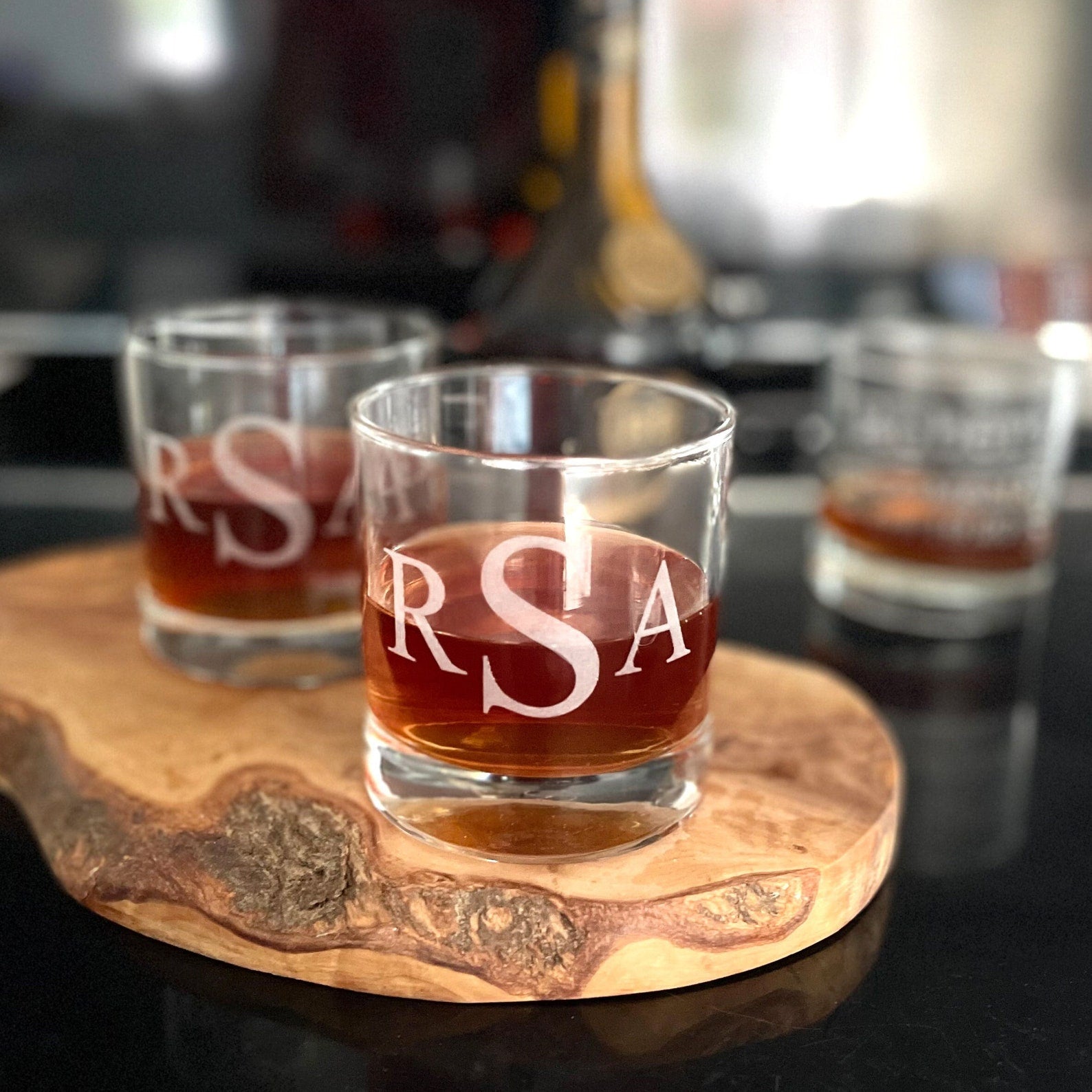 Personalised Engraved Scotch Glass - Custom Initials, Premium European Glass, 9cm Tall, Ideal Bourbon Whiskey Gift