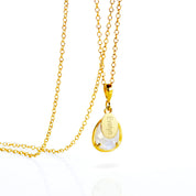 June Birthstone & Name Necklace : Rainbow Moonstone
