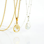 June Birthstone & Name Necklace : Rainbow Moonstone