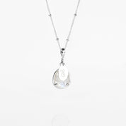 June Birthstone & Name Necklace : Rainbow Moonstone