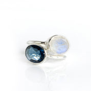 Oval Rainbow Moonstone Ring : June Birthstone