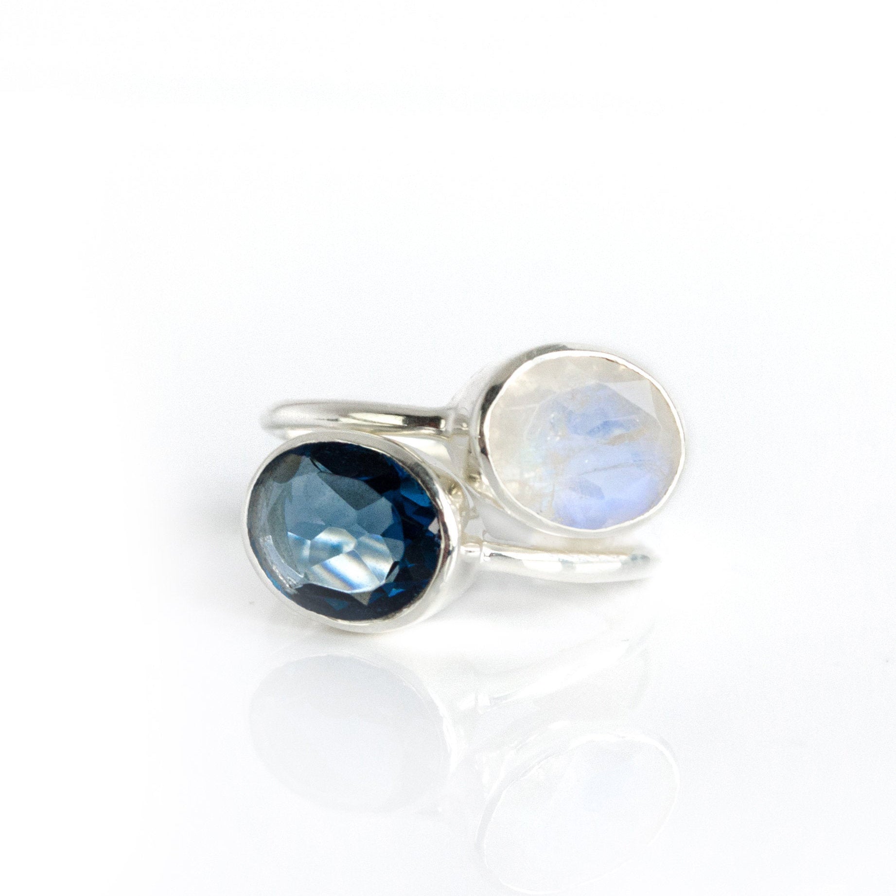 Oval Rainbow Moonstone Ring : June Birthstone