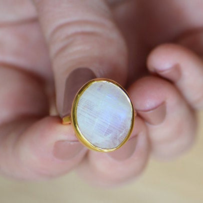 Moonstone Oval ring - June Birthstone