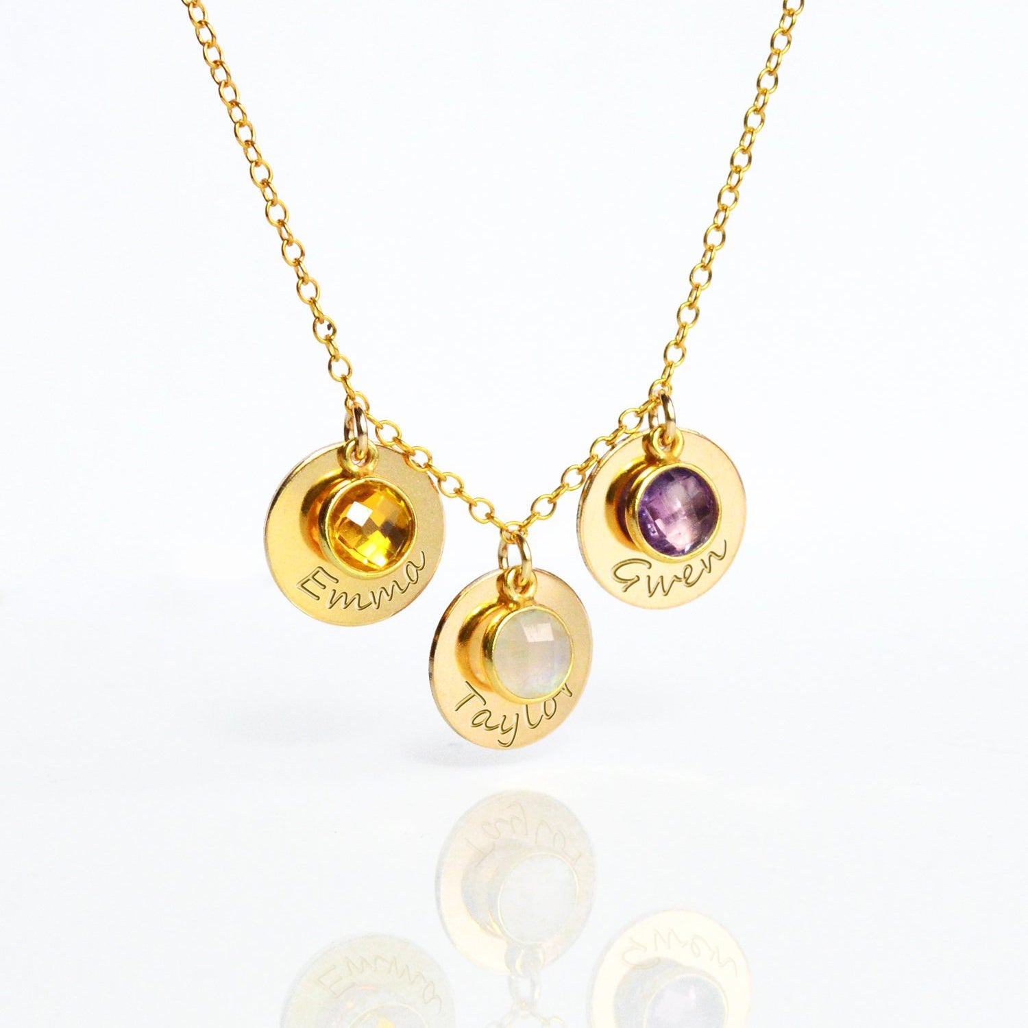 Nana Yours Infinity Mother & Child 1-12 Birthstone Necklace for Women  w/0.8mm Chain - Yellow Gold Plated - Walmart.com