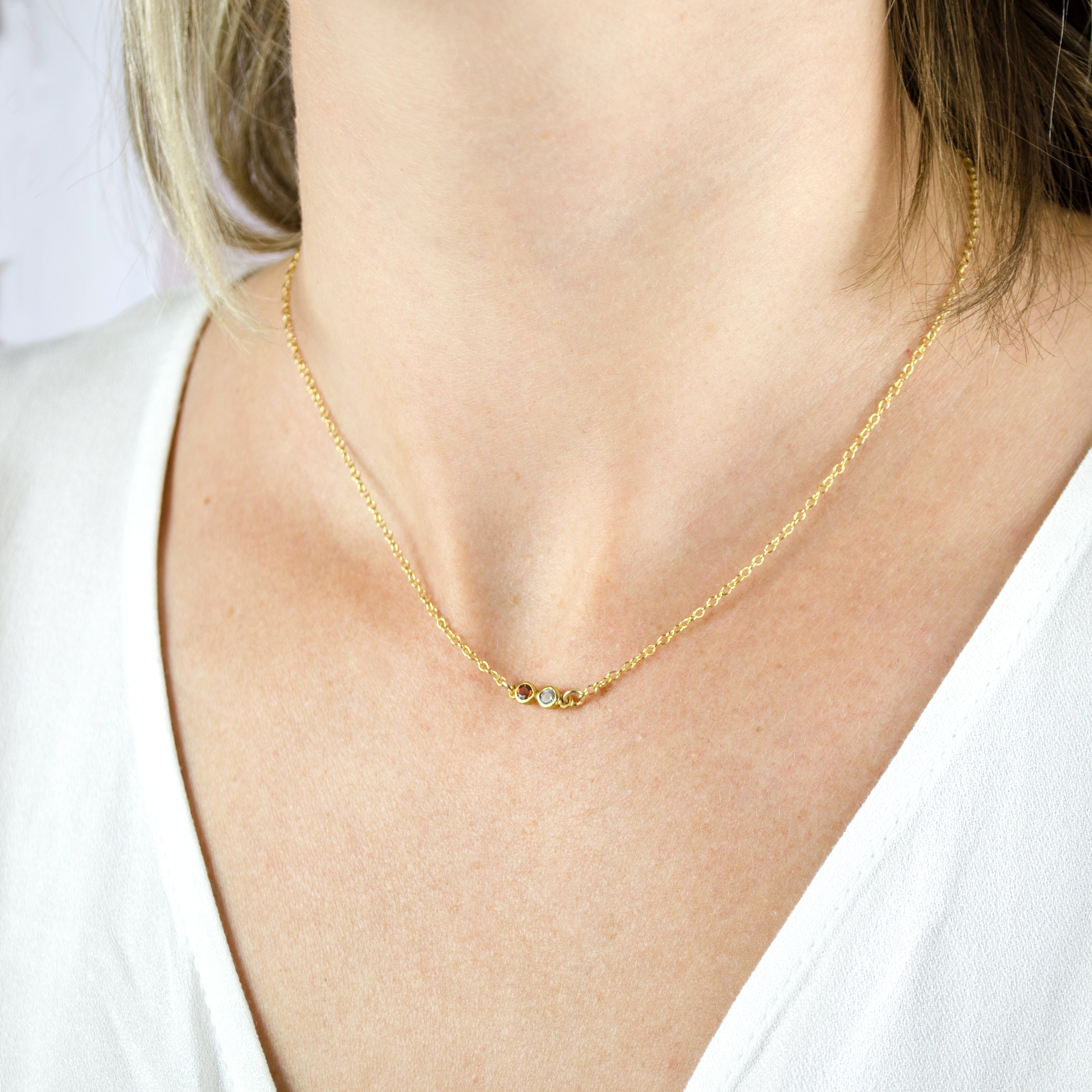 Gold Birthstone Bar Necklace, Mom Gift, Bridesmaid Gift, Personalized –  Susabella
