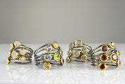 Moonstone multi stone ring - mixed metal