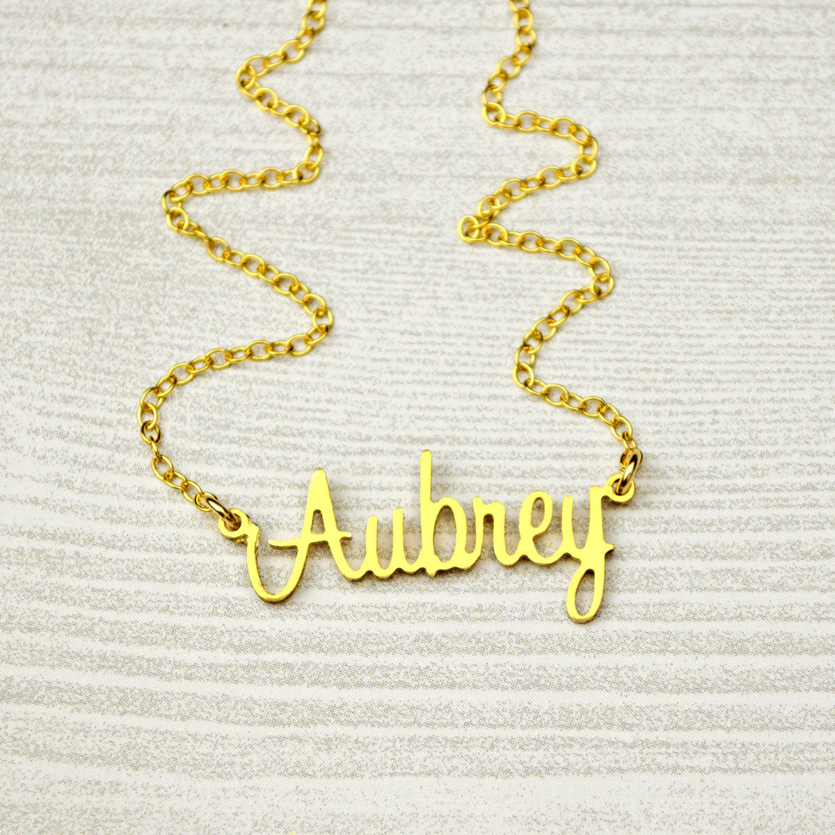 Custom Name Plate Necklace in Gold of Sterling SIlver