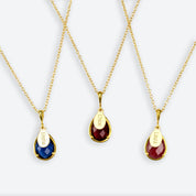 July Birthstone & Name Necklace : Ruby Necklace
