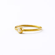 Tiny Stacking Mother's Birthstone Cabochon Rings