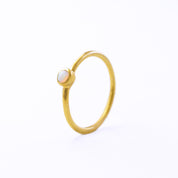 Tiny Stacking Mother's Birthstone Cabochon Rings