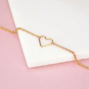 Simple Open Heart Chain Bracelet
